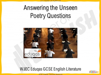 WJEC Eduqas GCSE English Literature Unseen Poetry Teaching Resources